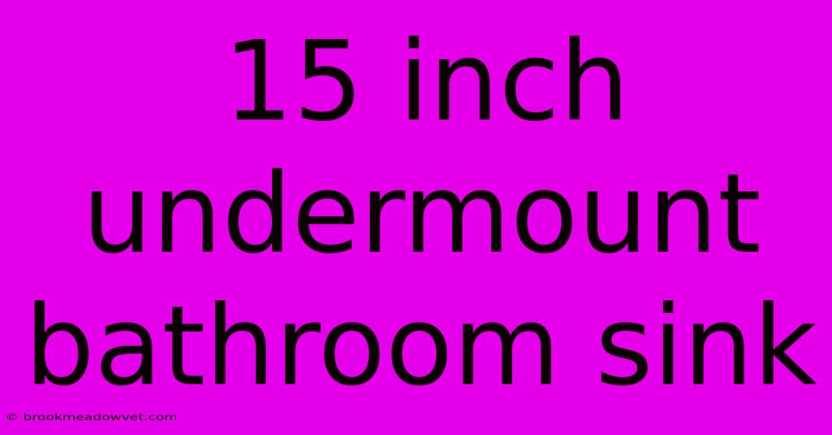 15 Inch Undermount Bathroom Sink