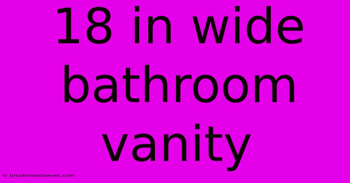 18 In Wide Bathroom Vanity