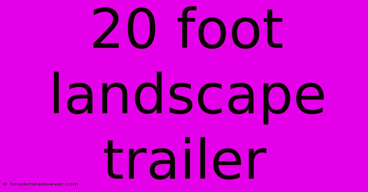 20 Foot Landscape Trailer