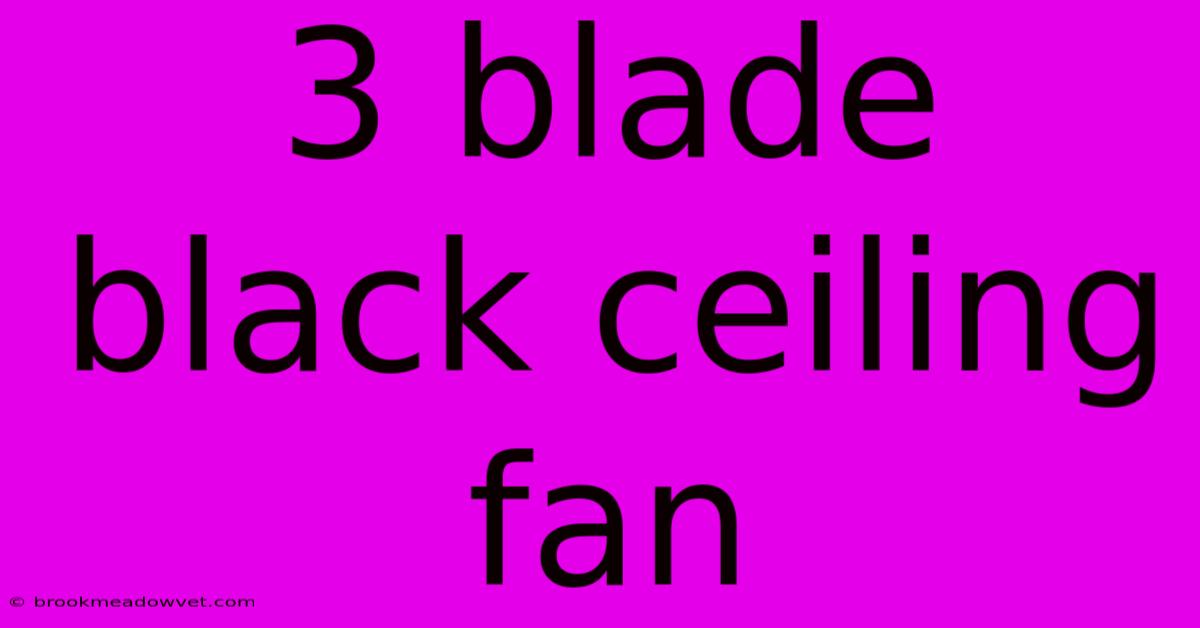 3 Blade Black Ceiling Fan