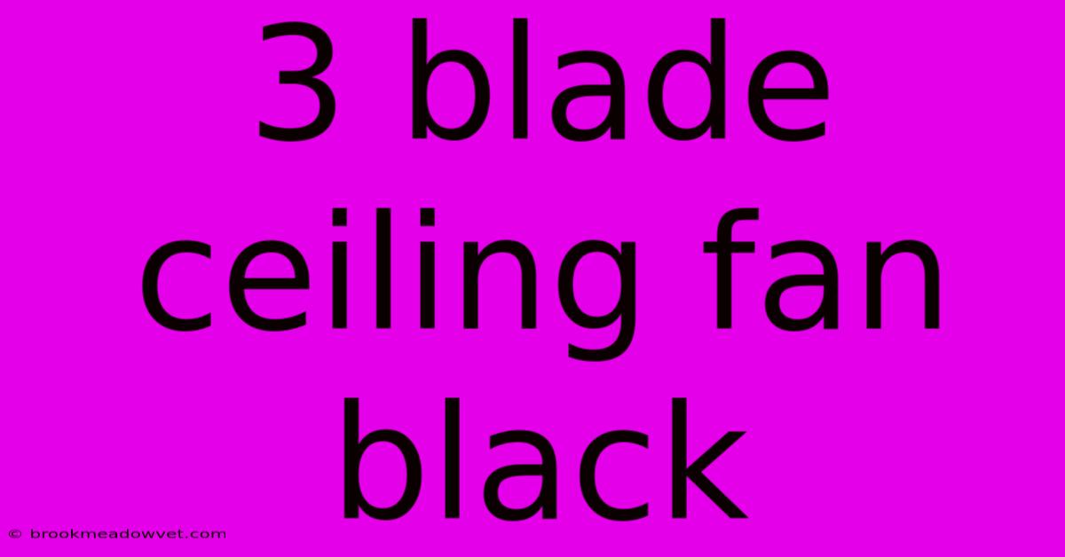 3 Blade Ceiling Fan Black