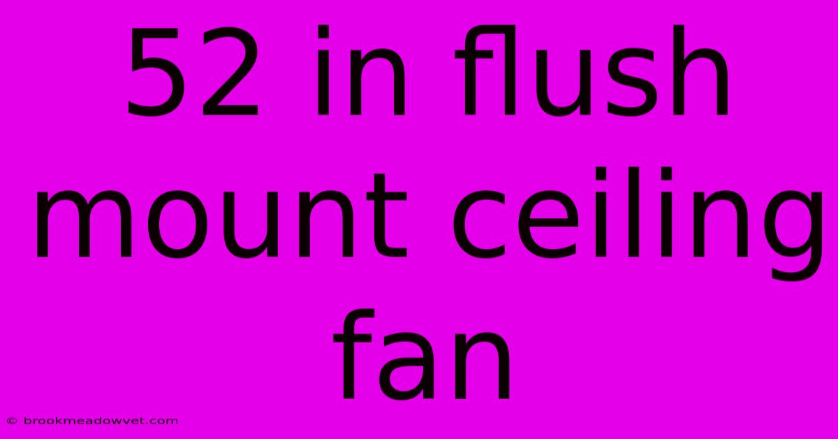 52 In Flush Mount Ceiling Fan