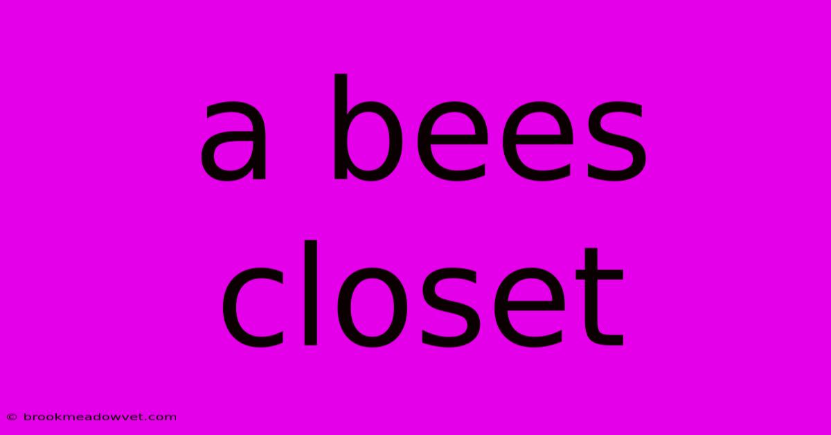 A Bees Closet