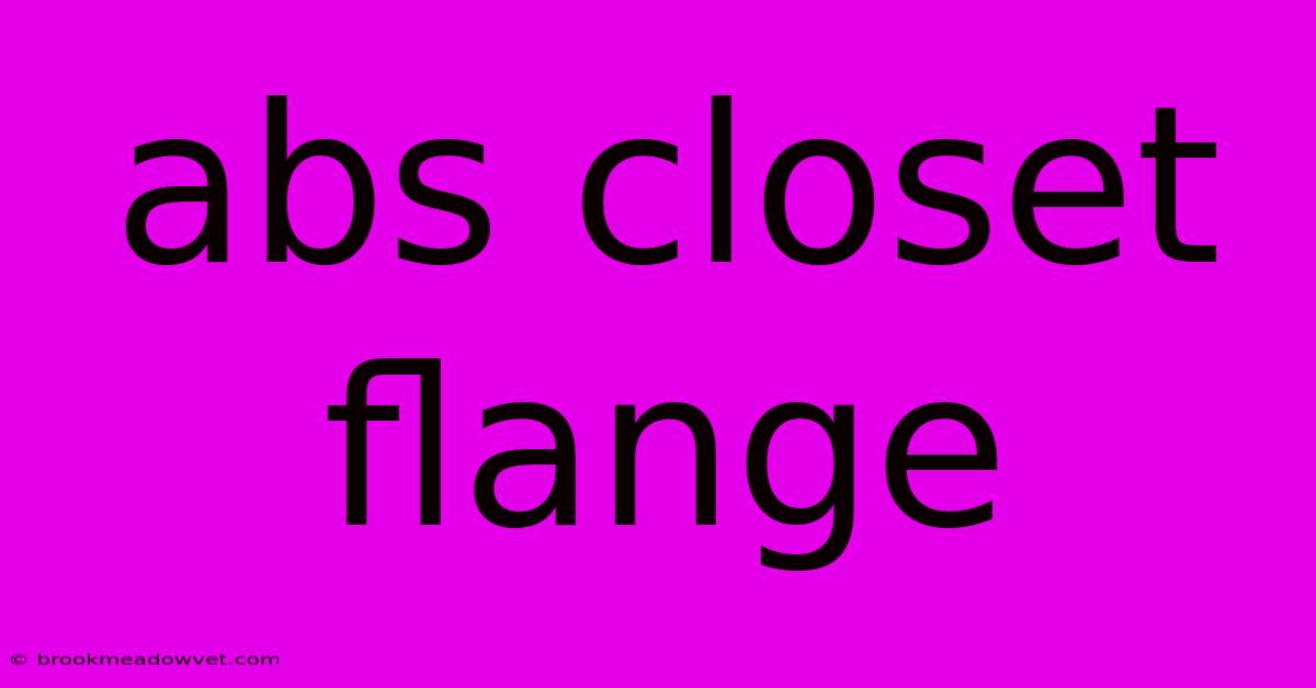 Abs Closet Flange