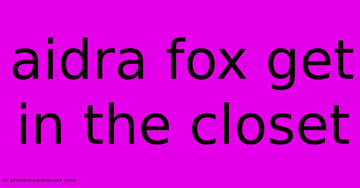 Aidra Fox Get In The Closet