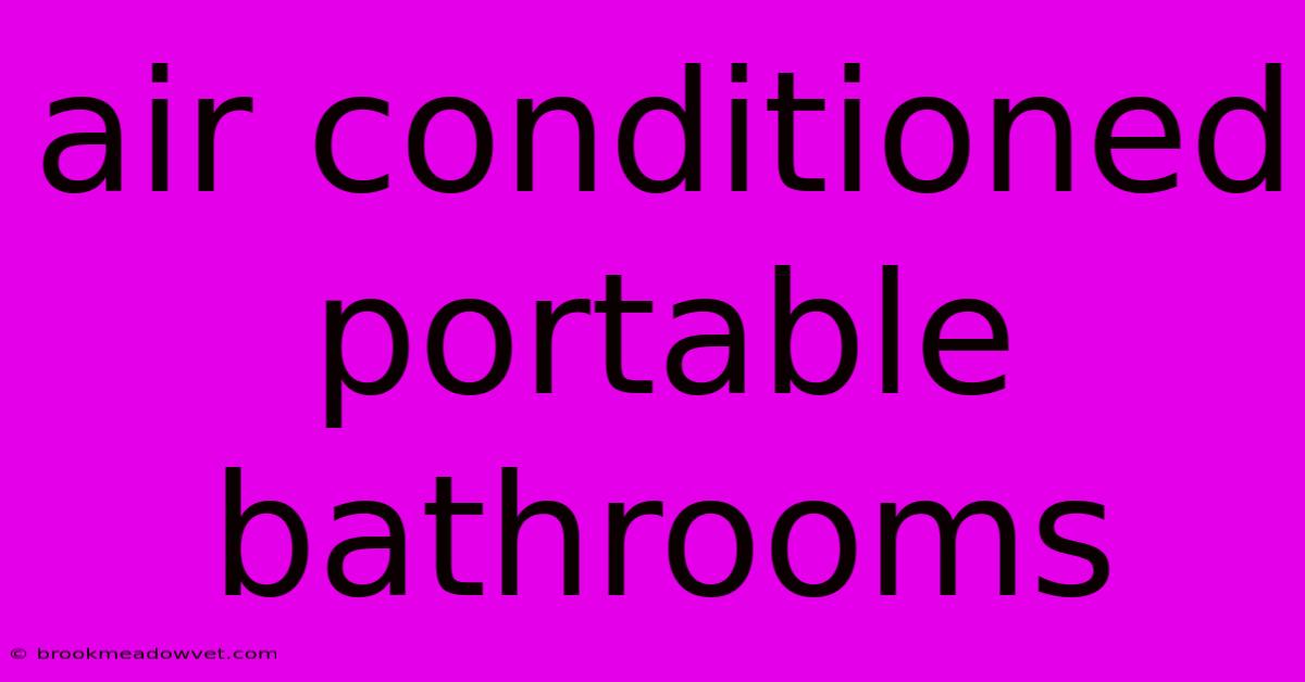 Air Conditioned Portable Bathrooms