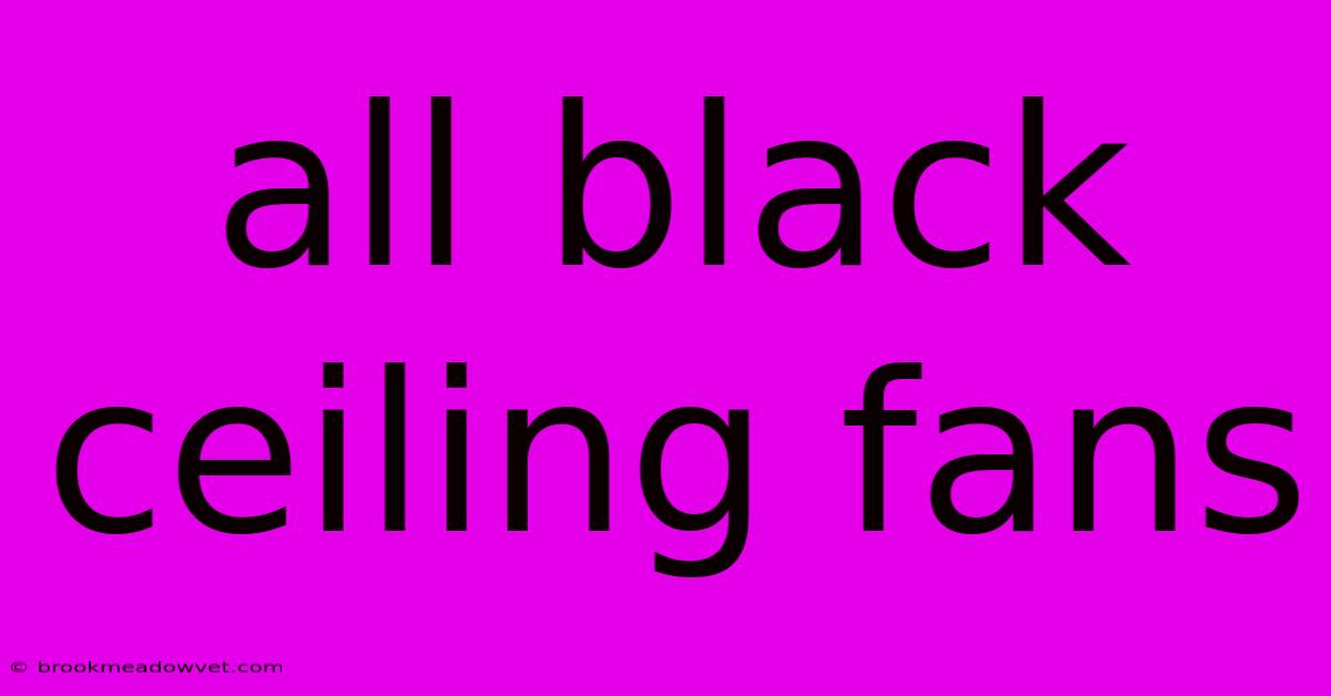 All Black Ceiling Fans