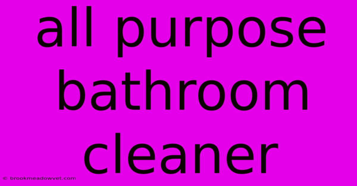 All Purpose Bathroom Cleaner