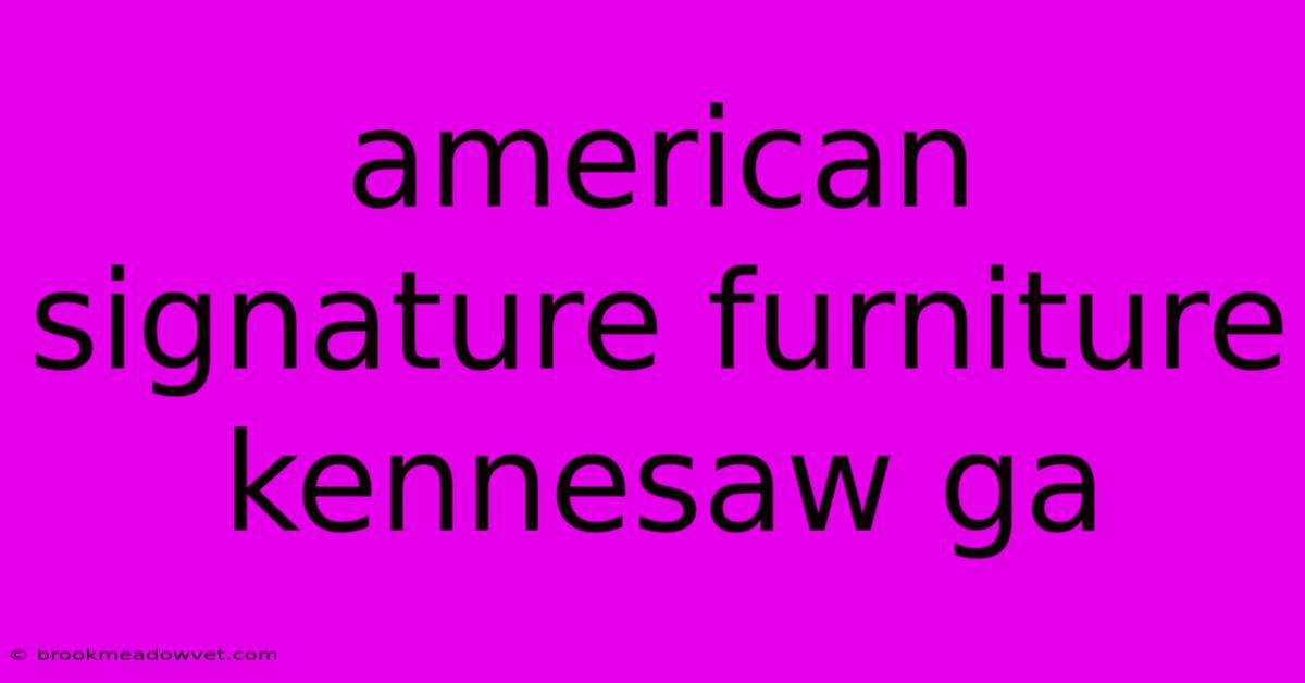 American Signature Furniture Kennesaw Ga