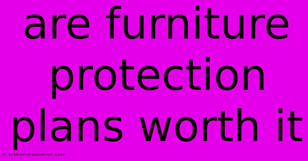 Are Furniture Protection Plans Worth It