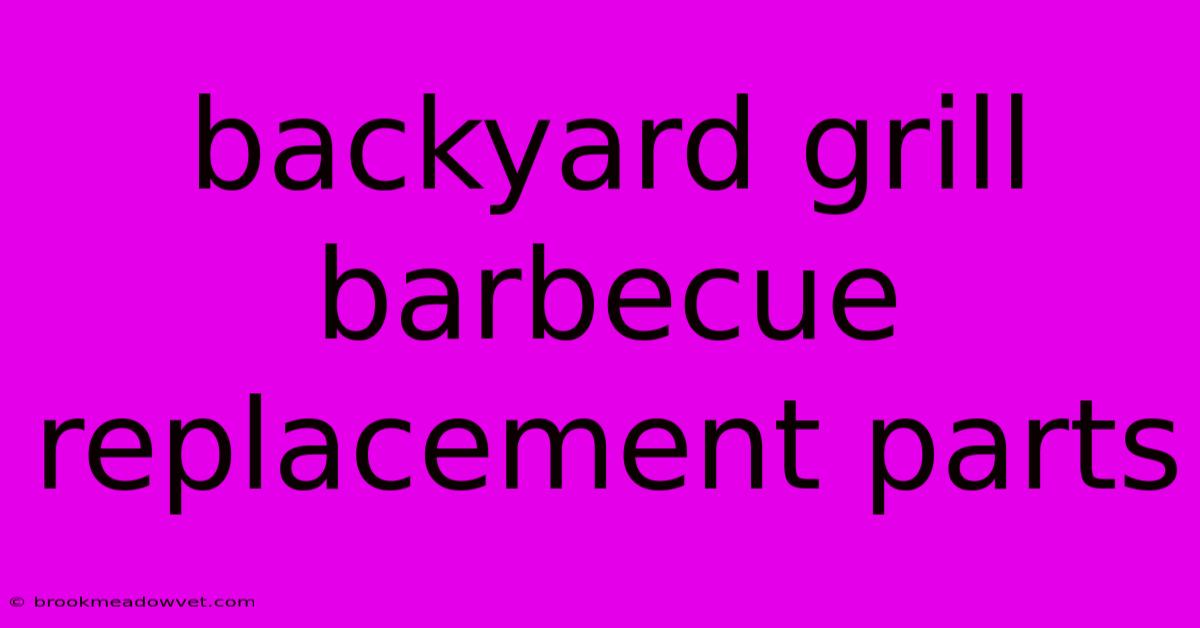 Backyard Grill Barbecue Replacement Parts