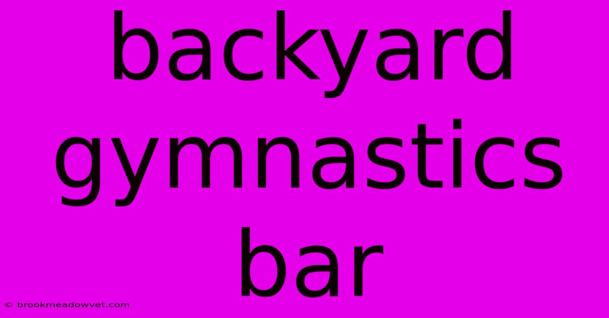 Backyard Gymnastics Bar