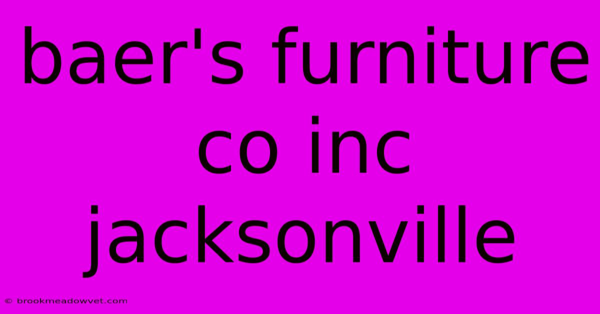 Baer's Furniture Co Inc Jacksonville