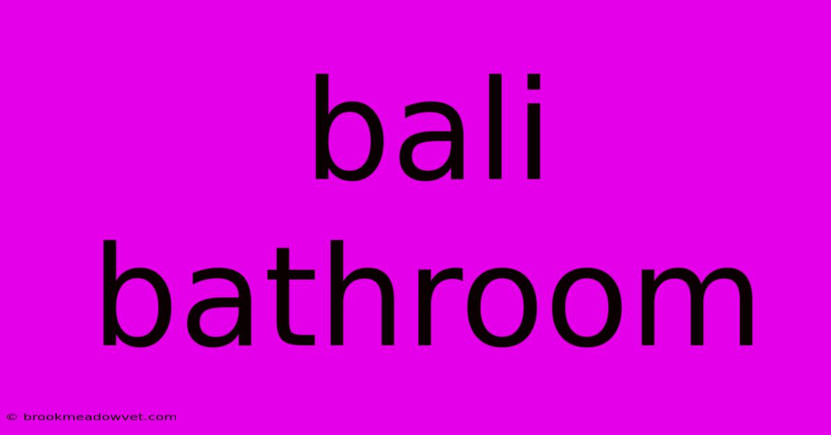 Bali Bathroom