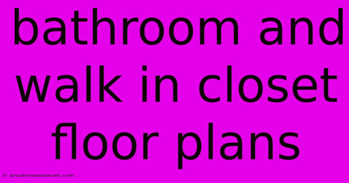 Bathroom And Walk In Closet Floor Plans