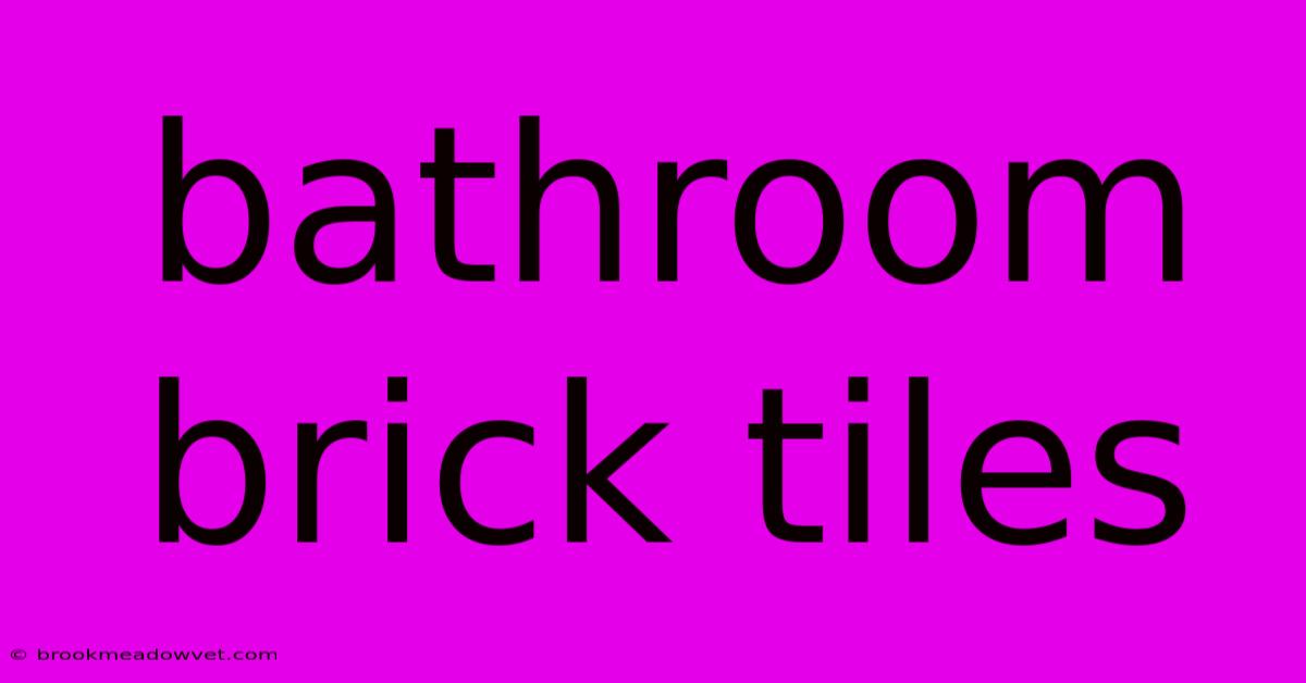 Bathroom Brick Tiles