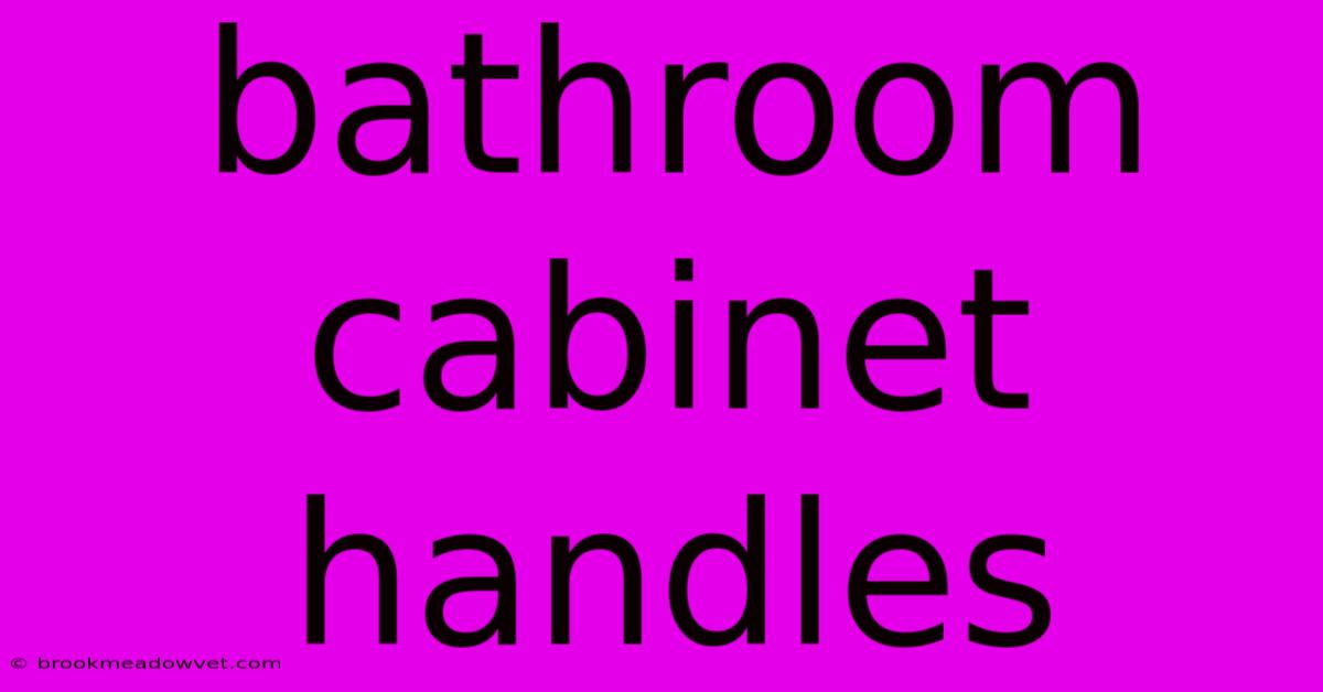 Bathroom Cabinet Handles