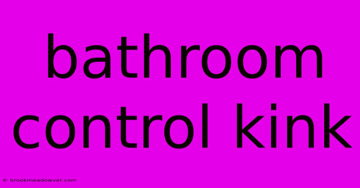 Bathroom Control Kink