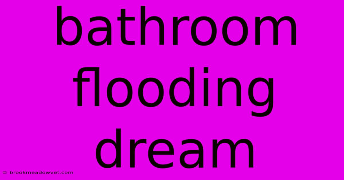 Bathroom Flooding Dream