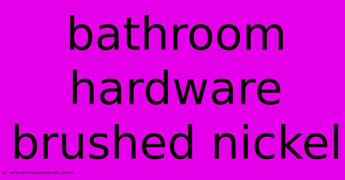 Bathroom Hardware Brushed Nickel