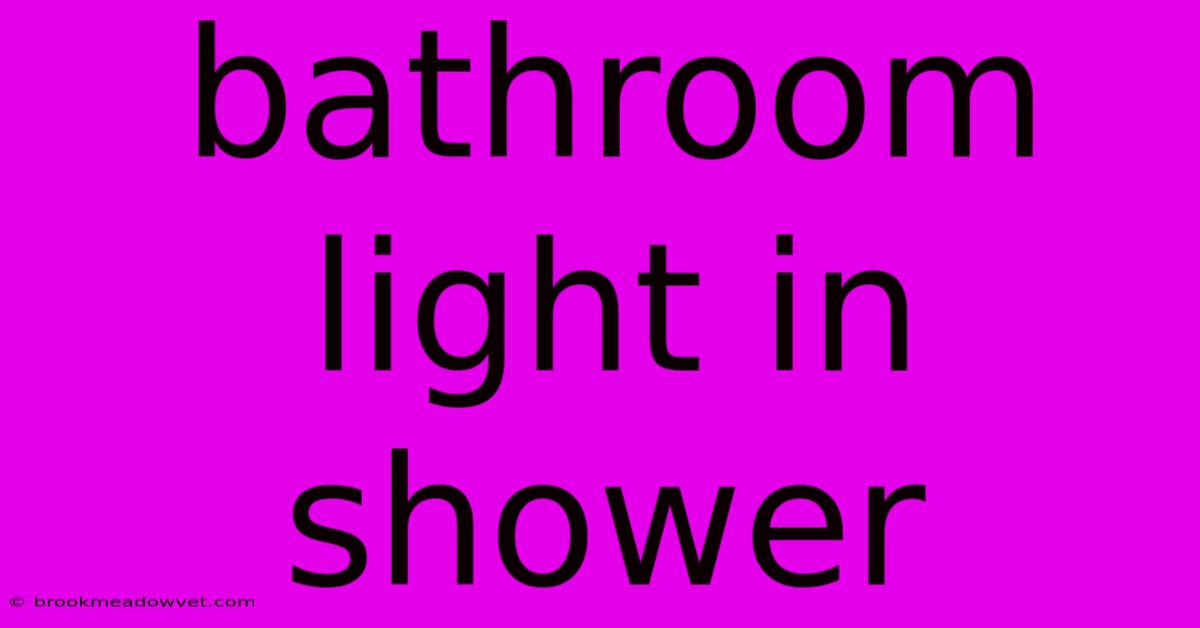 Bathroom Light In Shower