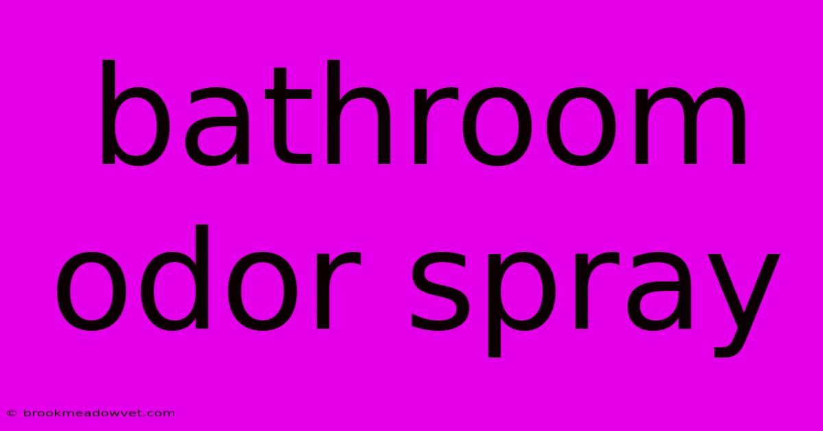 Bathroom Odor Spray