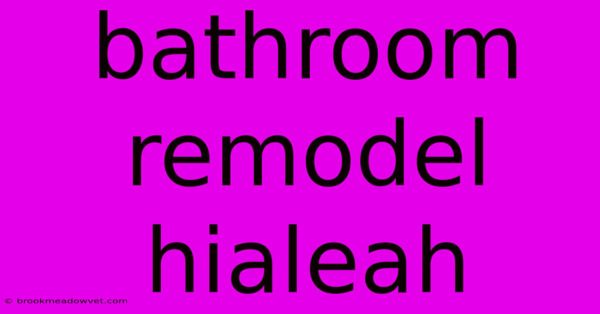 Bathroom Remodel Hialeah