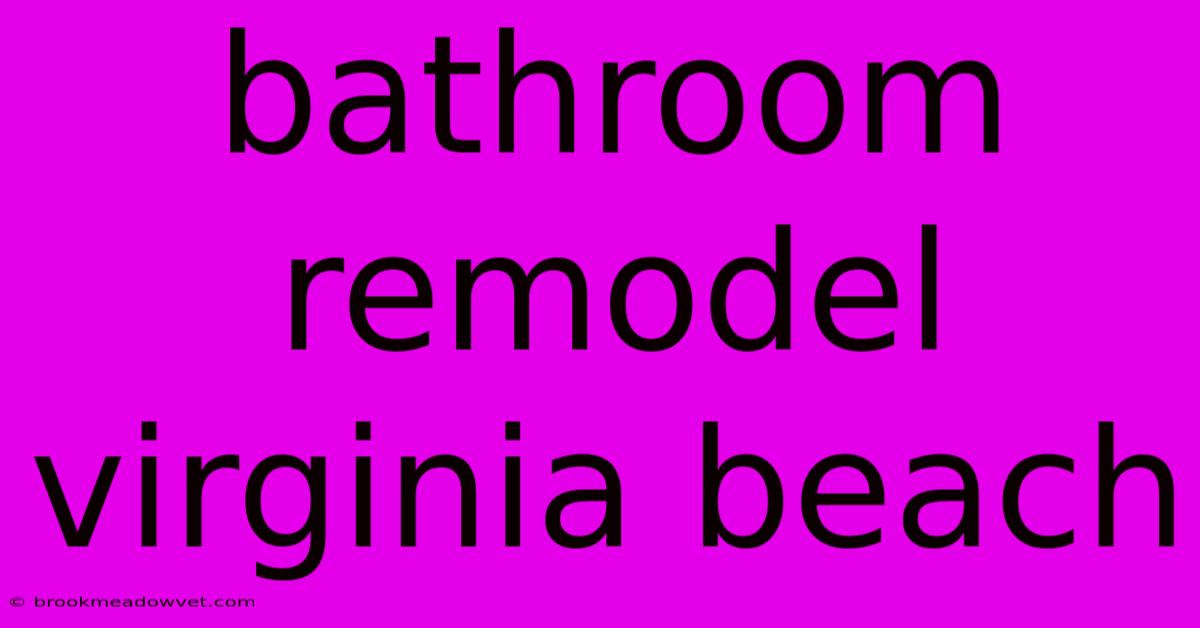 Bathroom Remodel Virginia Beach