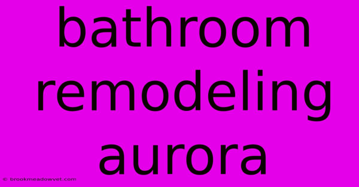 Bathroom Remodeling Aurora