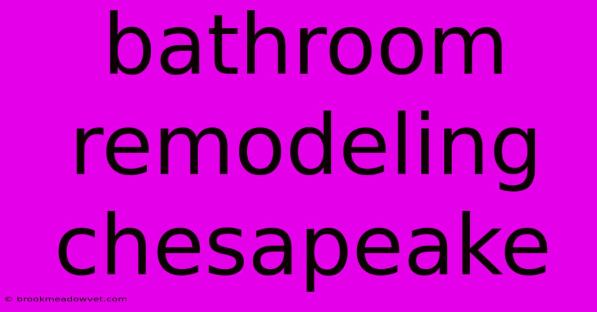 Bathroom Remodeling Chesapeake