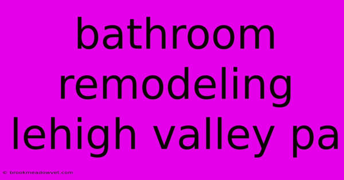 Bathroom Remodeling Lehigh Valley Pa