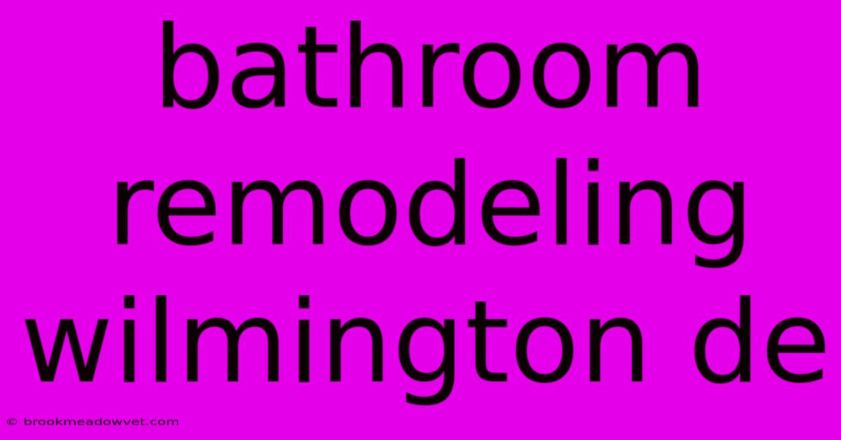 Bathroom Remodeling Wilmington De