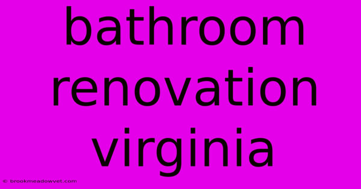 Bathroom Renovation Virginia