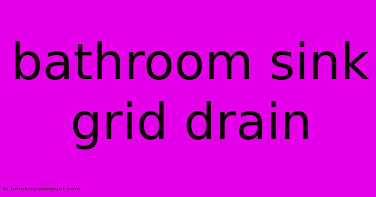 Bathroom Sink Grid Drain