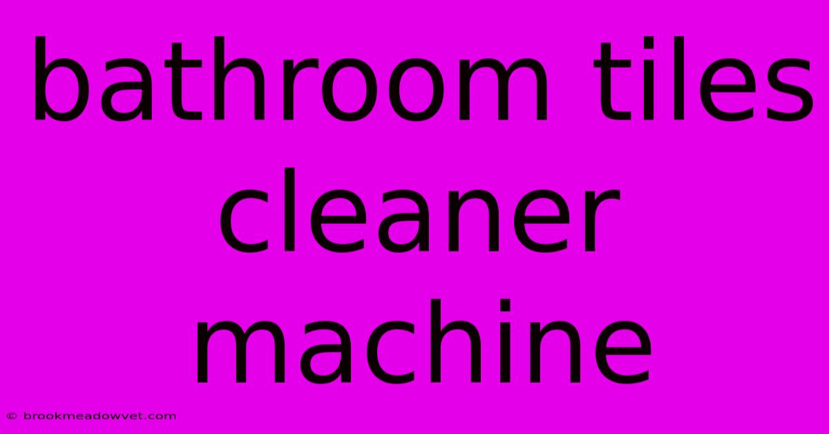 Bathroom Tiles Cleaner Machine