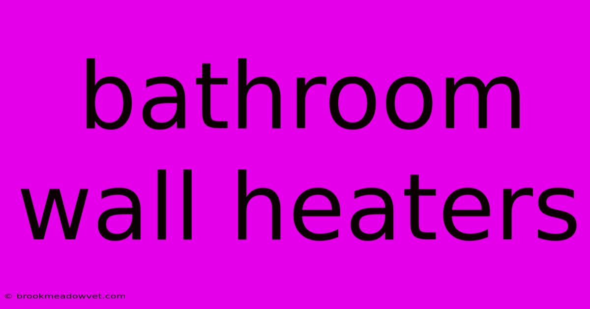 Bathroom Wall Heaters