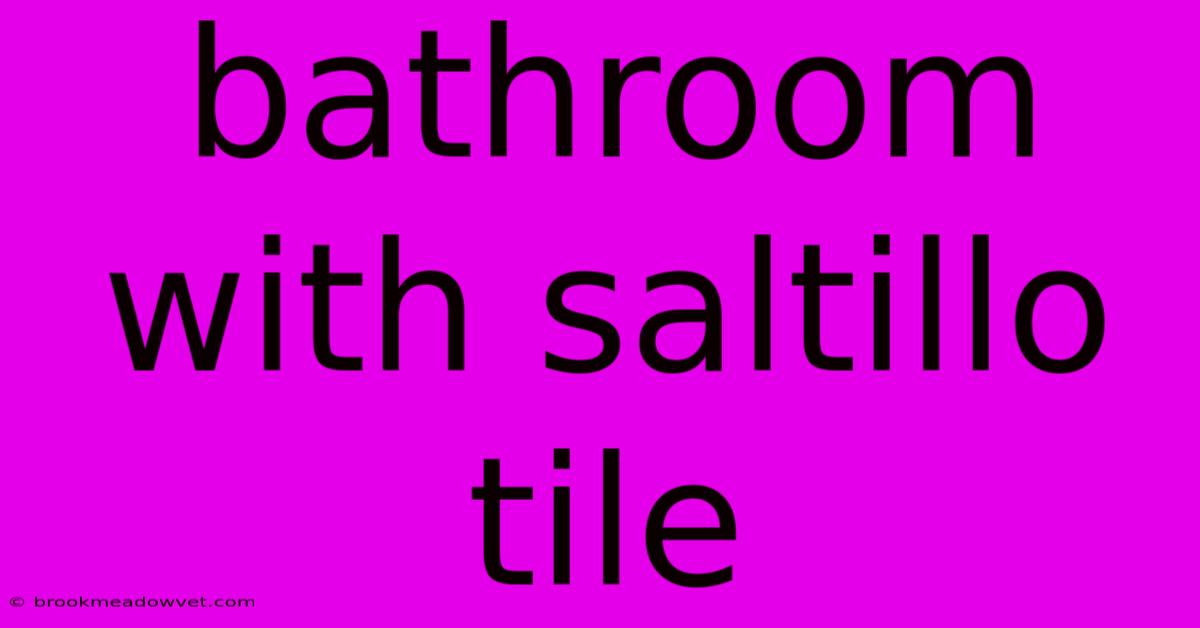 Bathroom With Saltillo Tile