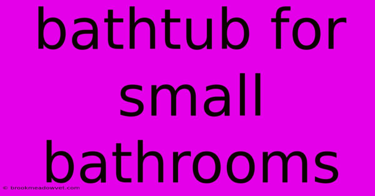 Bathtub For Small Bathrooms