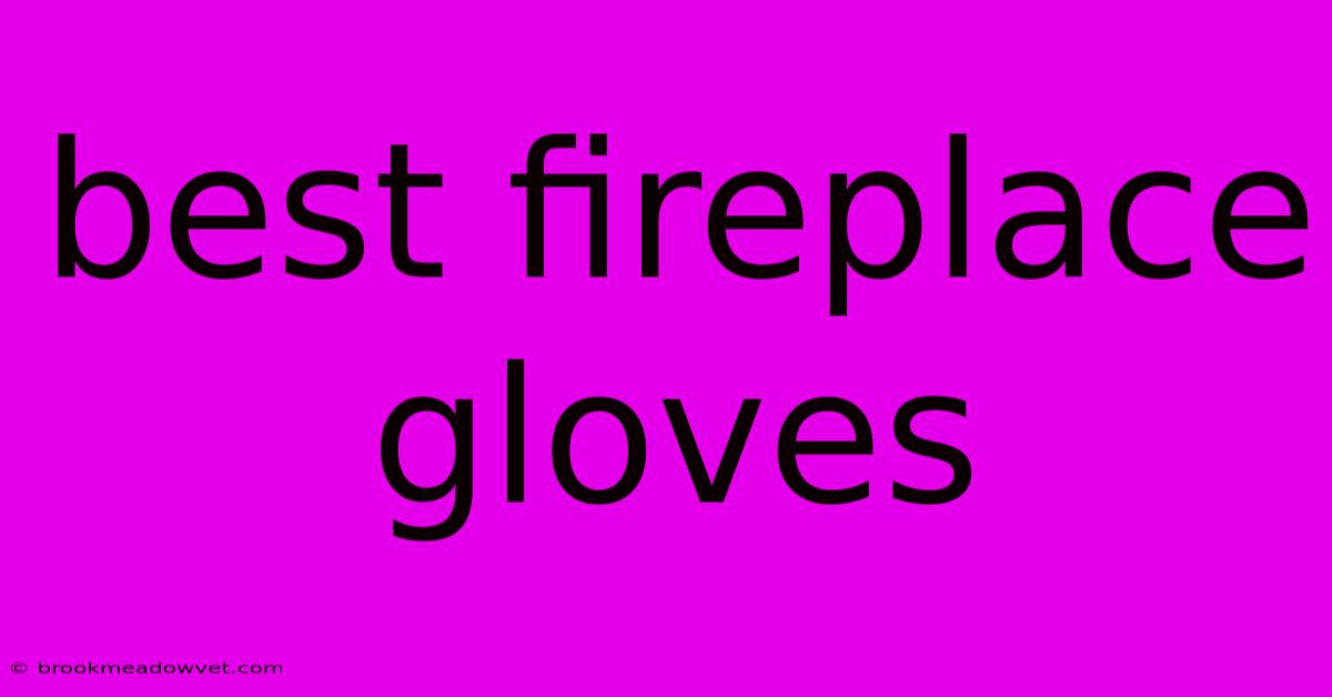 Best Fireplace Gloves