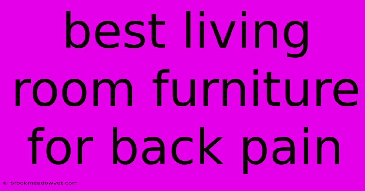 Best Living Room Furniture For Back Pain