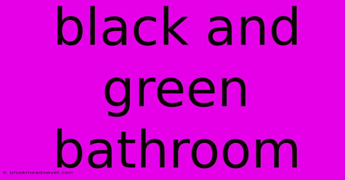 Black And Green Bathroom