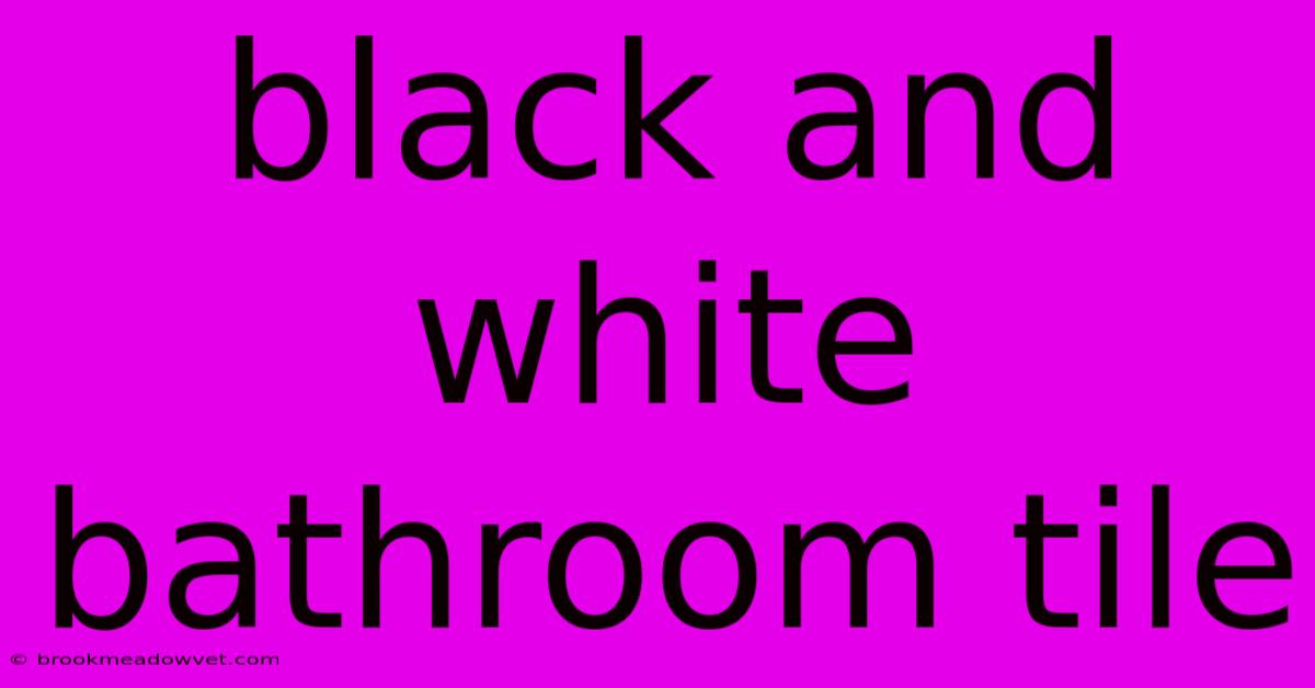 Black And White Bathroom Tile