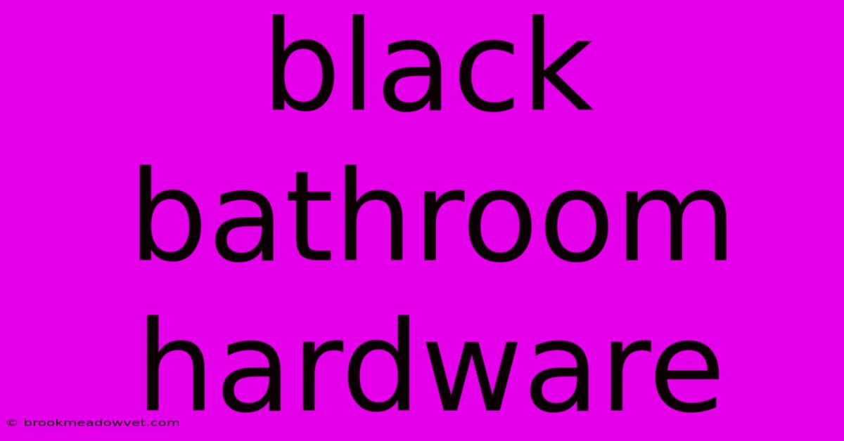 Black Bathroom Hardware