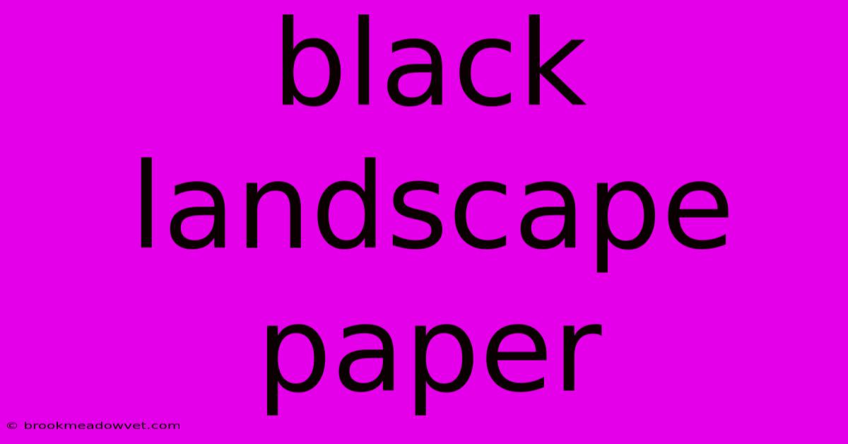 Black Landscape Paper