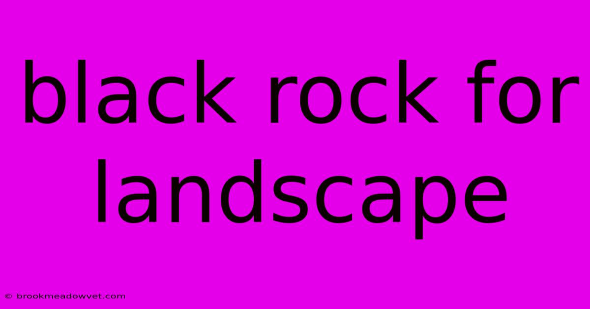 Black Rock For Landscape