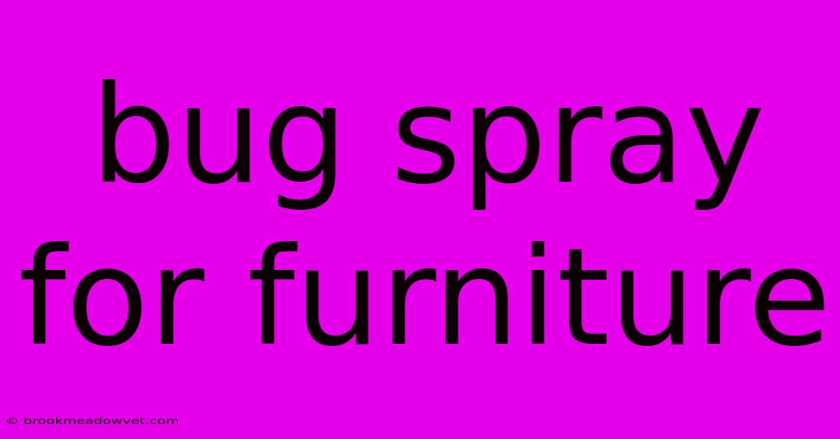 Bug Spray For Furniture