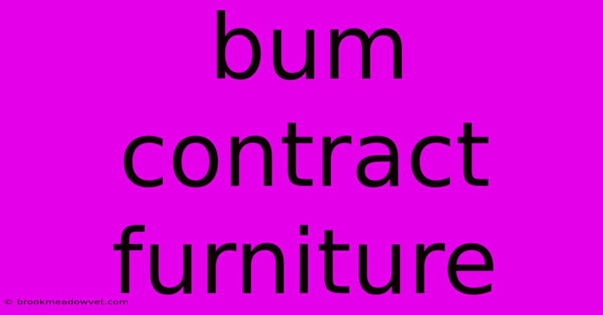 Bum Contract Furniture