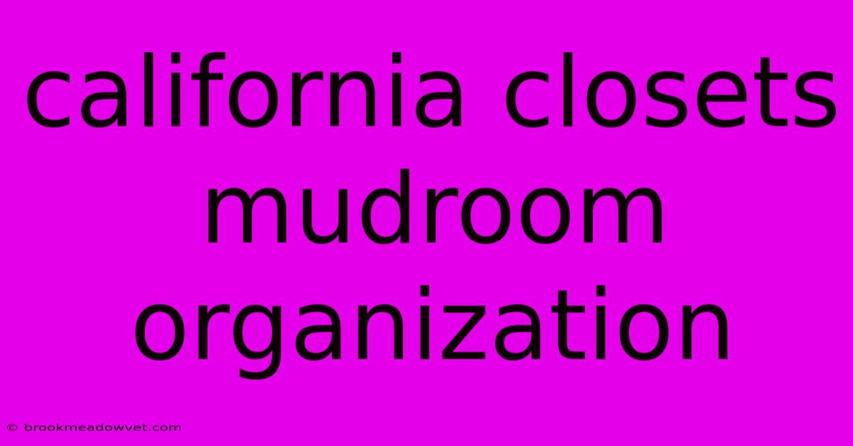 California Closets Mudroom Organization