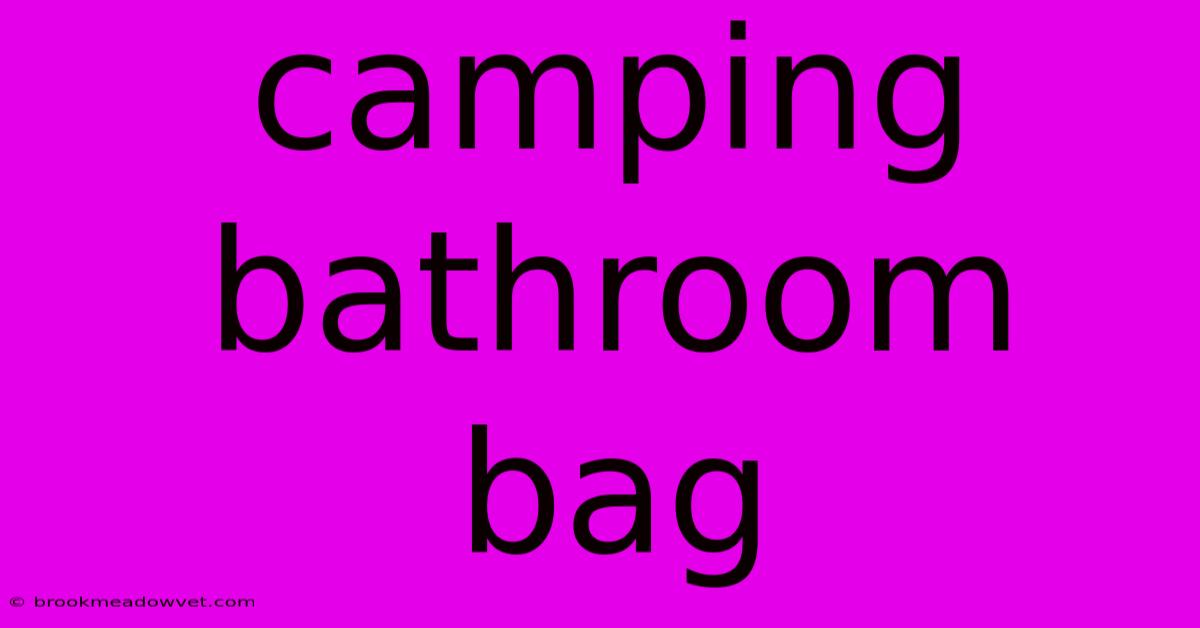 Camping Bathroom Bag