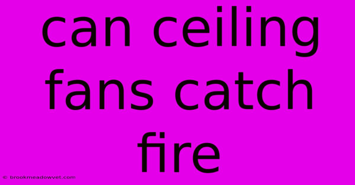 Can Ceiling Fans Catch Fire